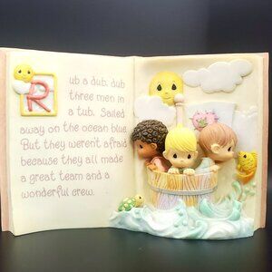 PRECIOUS MOMENTS Nursery Rhyme Book 'Rub a dub dub' Collectible Figurine 3D 1998